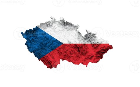 Czechia Map Czech Republic Flag Shaded relief Color Height map 3d ...