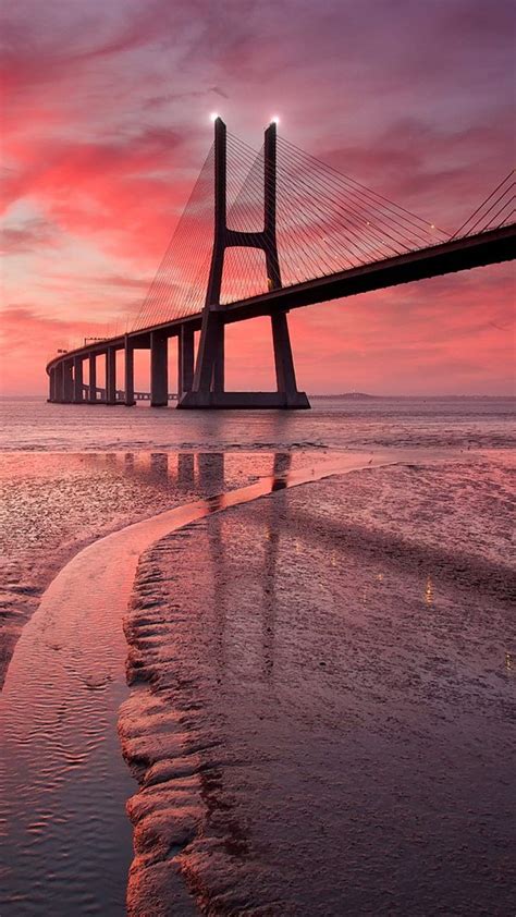 Vasco Da Gama Bridge Sunset Mobile . Vasco da gama, Sunset , Bridge graphy HD phone wallpaper ...