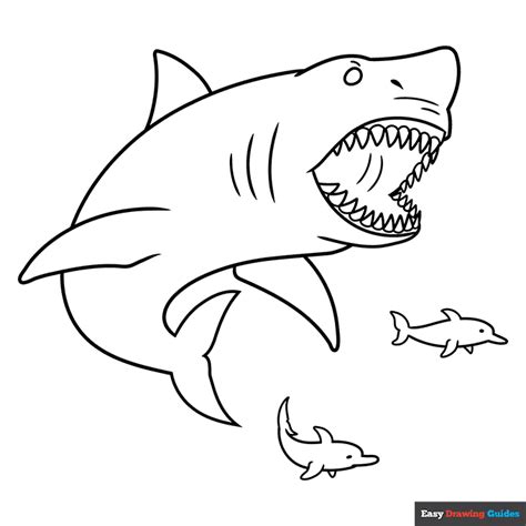 Megalodon Coloring Page | Easy Drawing Guides