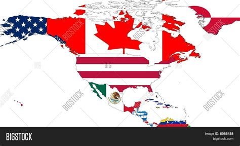 North America Map Flags Image & Photo | Bigstock