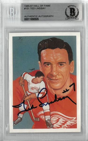 Lot Detail - Ted Lindsay Autographed 1983 Cartophilium Hockey Hall of ...