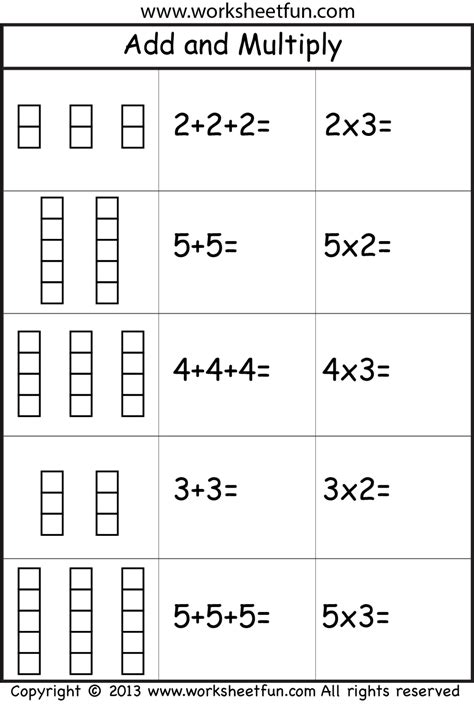 First Grade Math Multiplication Worksheets