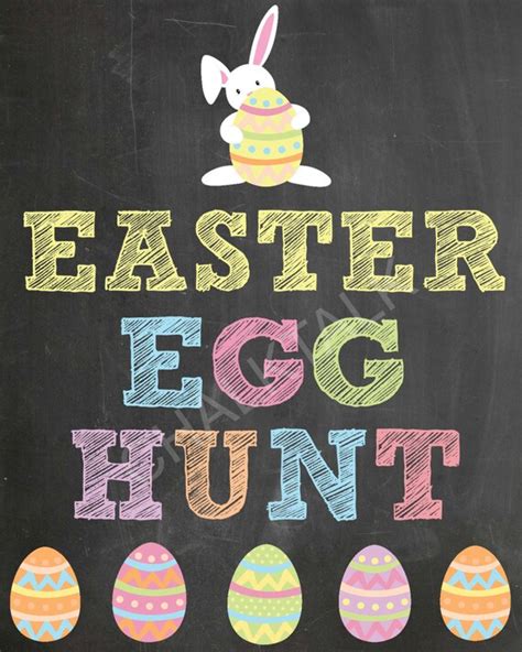 Easter Egg Hunt Chalkboard Easter Egg Hunt Sign Easter