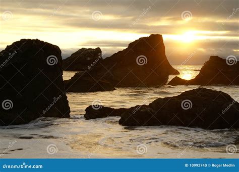 Oregon Coast Sunset 1 stock photo. Image of shore, landscape - 10992740