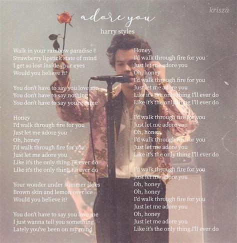 adore you // harry styles | Adore you harry styles, Style lyrics, Harry ...