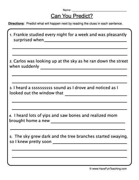 Predicting Outcomes Worksheets In 2020 Worksheet Temp - vrogue.co