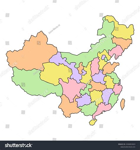 China Political Map Low Detailed Cartoon Stock Vector (Royalty Free ...