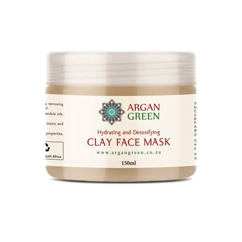 Clay Face Mask - 150ml - Antiseptic & Antibacterial - Argan Green