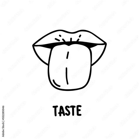 Taste scheme concept. Vector flat modern color illustration. Tongue ...