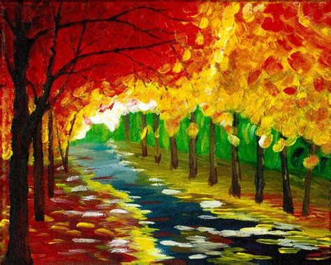 A Walk in the Park | Autumn painting, Painting, Nature paintings