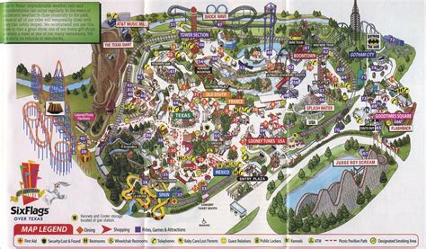 Theme Park Brochures Six Flags Over Texas Map 2006 | ThemeParkBrochures.net