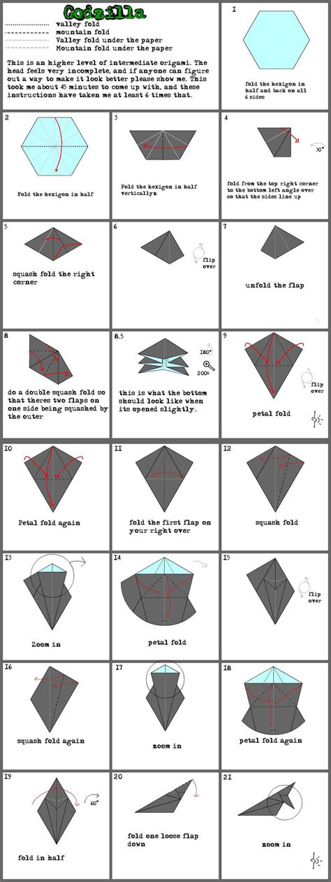 Origami Godzilla Step By Step