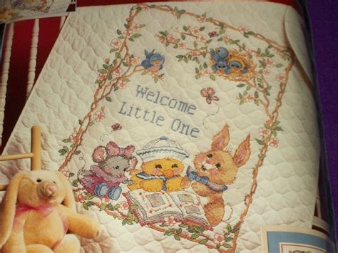 Dimensions Stamped Cross Stitch Baby Quilt Welcome Little One 34 X 43 G Oliveira for sale online ...