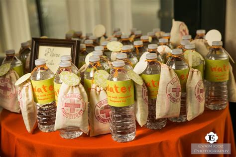 Our wedding favor was a bottle of water with a hangover kit. The ...