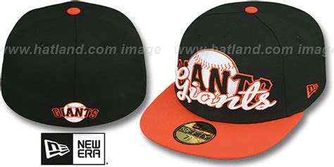 San Francisco SF Giants SCRIPT-PUNCH Black-Orange Fitted Hat