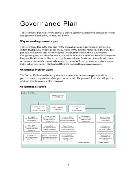 Sample Records Governance Plan | Records management, How to plan ...