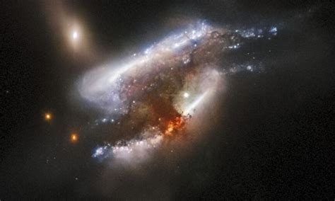 Incredible NASA Image Shows Three Galaxies Colliding 682 Million Light-Years Away - Newsweek