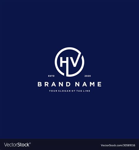 Letter hv logo design Royalty Free Vector Image