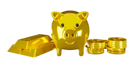 3d render money jar pig gold and gold bars with money gold dollar coin stack, concept saving and ...