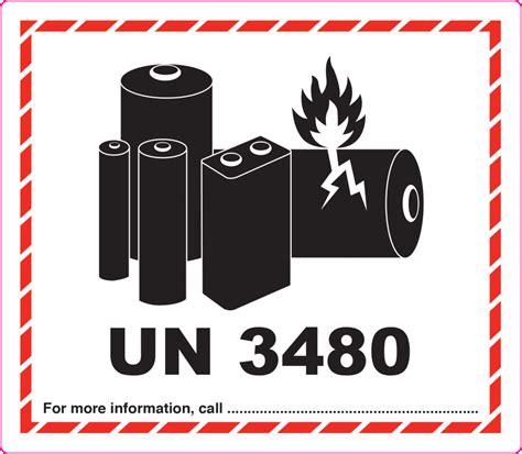 UN 3480 Battery Labels 126mm x 110mm - Limpet Labels