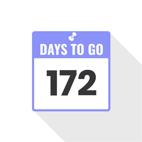 172 Days Left Countdown sales icon. 172 days left to go Promotional ...