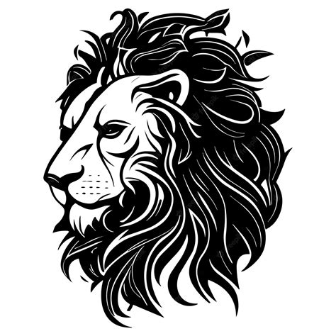 Premium Vector | A lion head with a mane and a lion's mane.