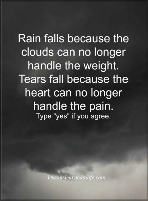 Quotes Rain falls because the clouds can no longer handle the weight ...