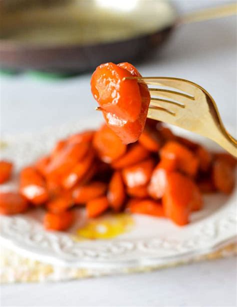 Maple Glazed Stovetop Carrots - caramel and cashews