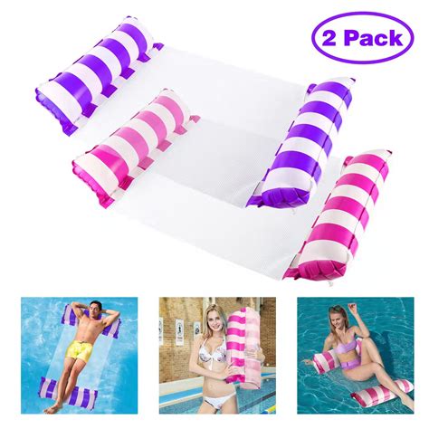 Stonful 2 Pack Hammock Pool Floats, 4 in 1 Inflatable Water Swimming ...