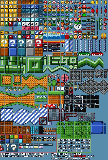 Custom / Edited - Mario Customs - Tileset - The Spriters Resource