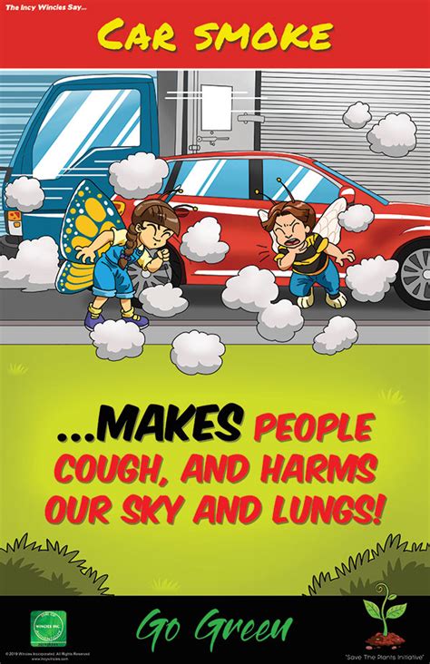 Kids Environmental Posters Car Smoke | Car Pollution Posters