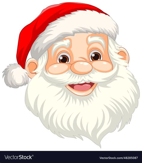 Cheerful smiley santa claus cartoon face Vector Image