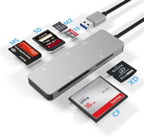 Amazon.com: XD Card Reader, USB 3.0 (5Gps) High Speed TF/SD/MS/M2/XD/CF Memory Card Reader for ...