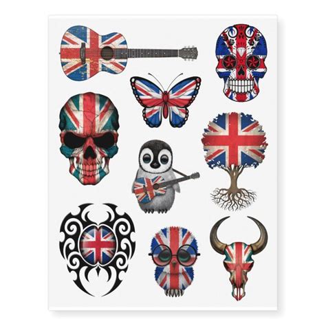 Patriotic British Flags Collection Temporary Tattoos | Zazzle | British flag, Temporary tattoos ...