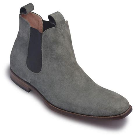 Grey suede Chelsea Leather Boots Men - Leather Skin Shop