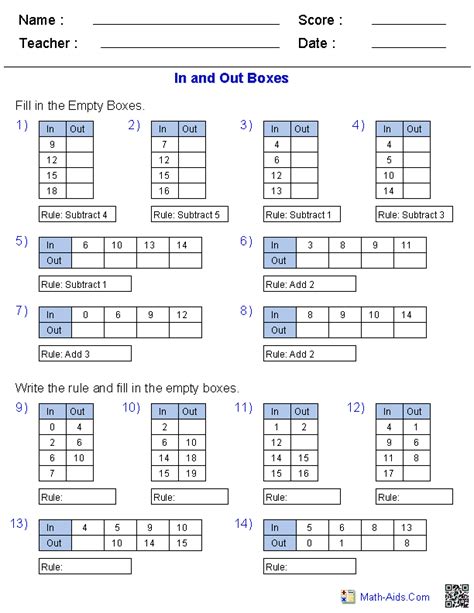 Math Input And Output Tables 4th Grade | Brokeasshome.com