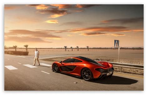 Mclaren P1 Orange Widescreen Wallpaper