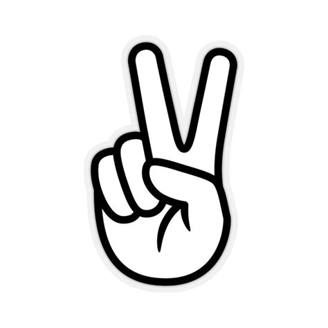 Hand Peace Sign Sticker, V Sign Hand Gesture Sticker, Hand Victory Sign Sticker, Transparent - Etsy