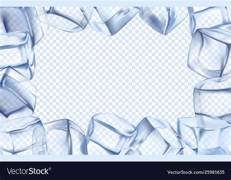 Ice cubes frame chill border icy cold cube Vector Image