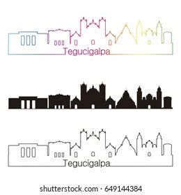 Tegucigalpa Skyline Linear Style Rainbow Editable Stock Vector (Royalty ...