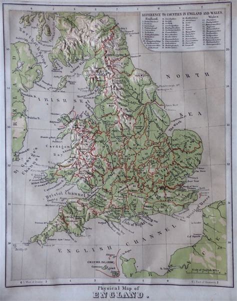 Jonathan Potter: Map : Physical Map Of England / Political Map Of England