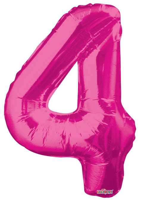 34" Pink Foil Number "4" Balloon | Balloons and Promotional Products ...