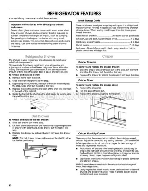 Whirlpool WRT311FZDW Top Freezer Refrigerator Installation Instructions and Owner's Manual