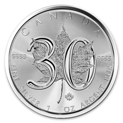 2018 $5 Canada 1 oz Silver Maple Leaf 30th Anniversary Coin | European Mint