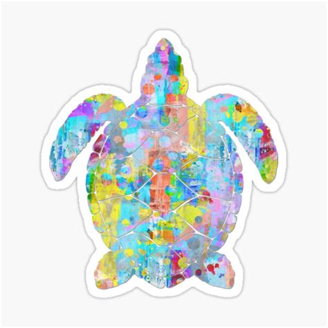 "Colorful Whimsical Sea Turtle Art by Sharon Cummings" Sticker for Sale ...