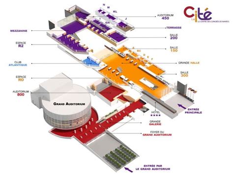 Plan des salles de la Cité des Congrès de Nantes