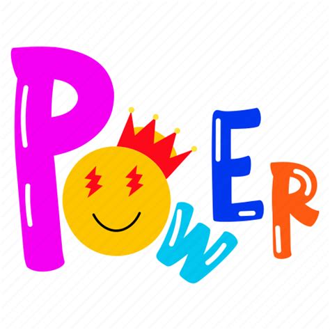 Power emoji, power, cute smiley, cute emoticon, power word sticker - Download on Iconfinder