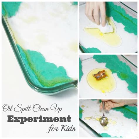 Oil Spill Clean Up Experiment for Kids