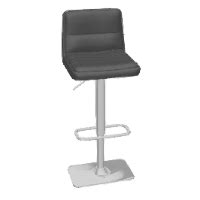 Matte Faux Leather and Chrome Adjustable Bar Stool | Bouclair.com