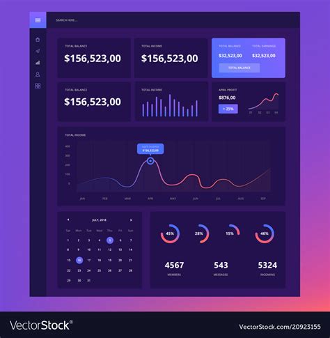 Infographic Dashboard Template With Flat Vector Image - vrogue.co